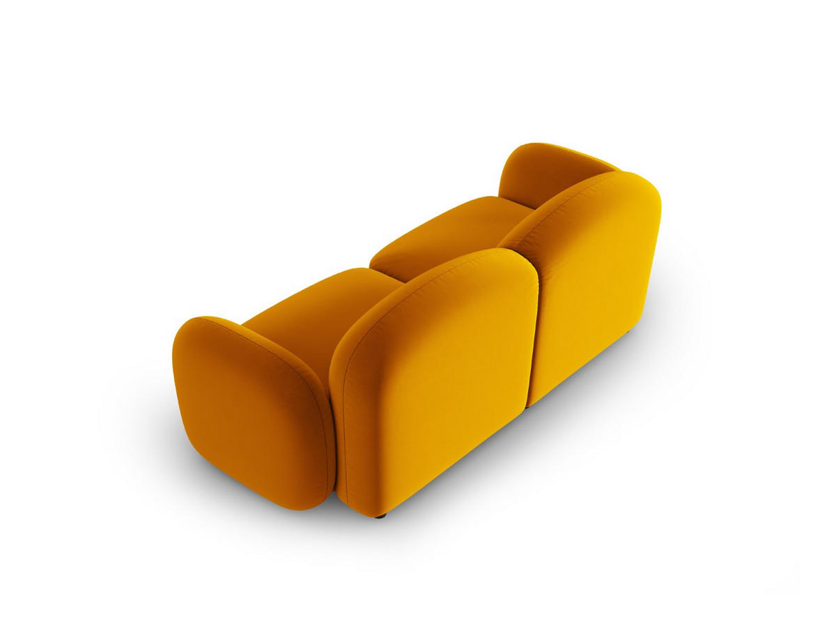 SOFA Blair aus Samt gelb 2 Sitzplätze - Gelb, Textil (87/80/194cm) - Micadoni