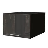 AUFSATZSCHRANK Essen W6B/50 Graphit Hochglanz / Schwarz Matt 50 / 59 / 36cm - Schwarz/Graphitfarben, Holz/Holzwerkstoff (50/36/59cm) - Feldmann-Wohnen