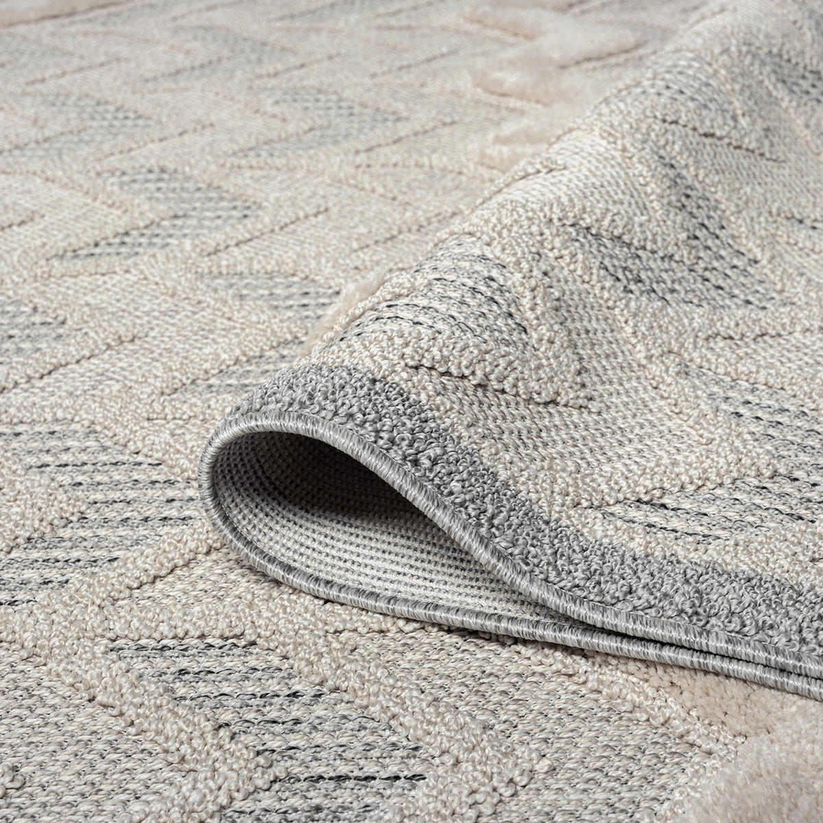 KURZFLOR-TEPPICH Valencia 920 Creme 200x290 cm - Blau/Creme, Textil (200/290cm) - carpet city