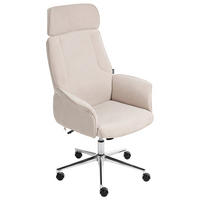 BÜROSTUHL Hellbeige Pilot - Beige/Silberfarben, Textil (72/117/72cm) - Beliani