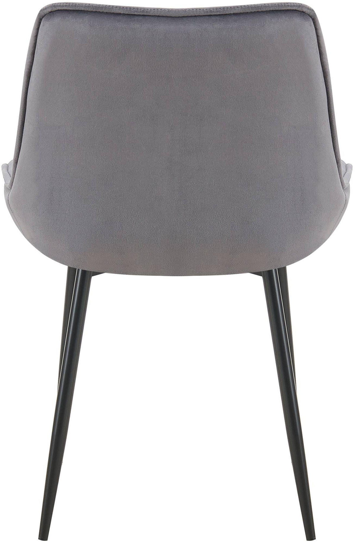 STUHL Samt dunkelgrau - Dunkelgrau/Schwarz, Textil/Metall (52/84/59cm) - CLP