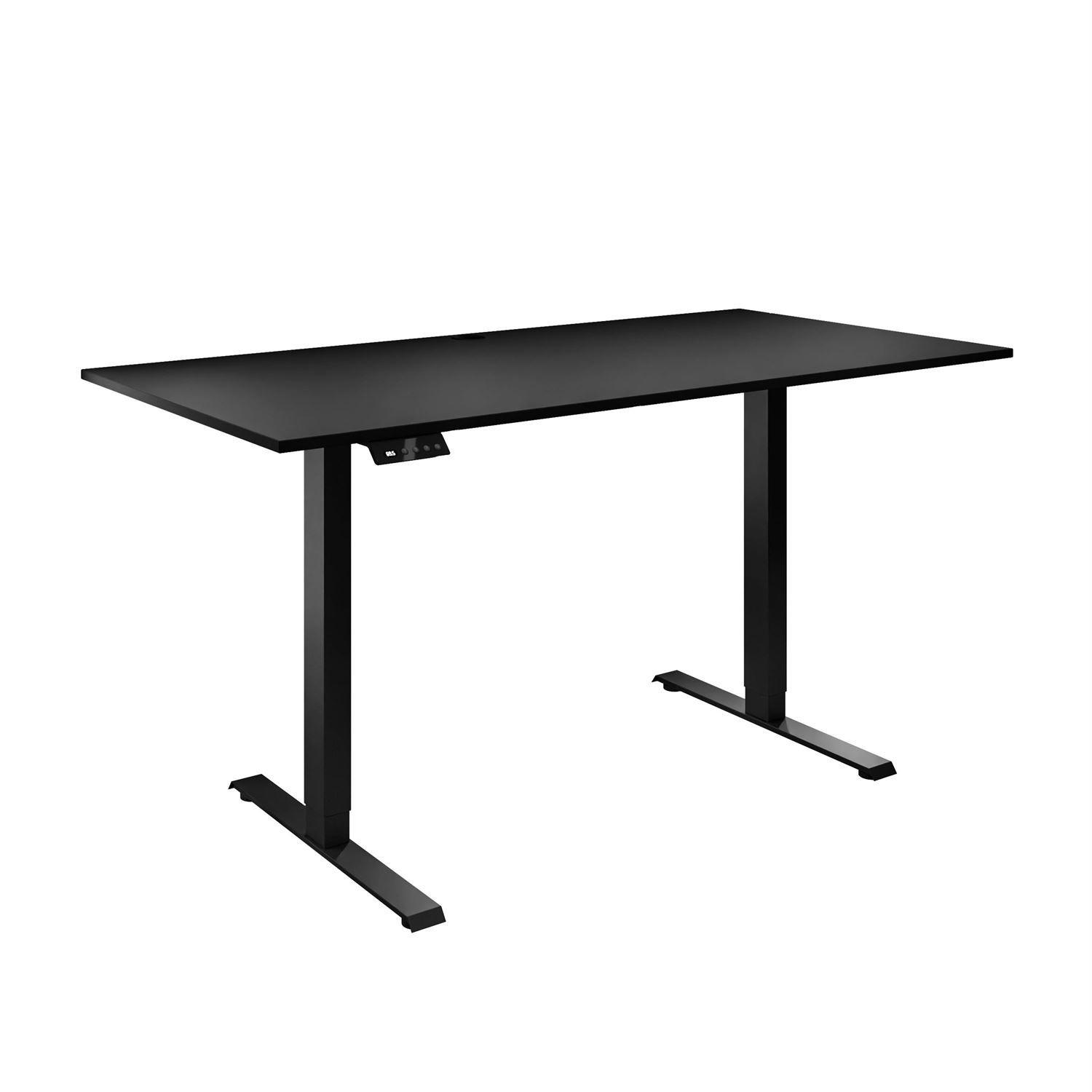 SCHREIBTISCH SPACE GAMING höhenverstellbar mit Metallbeinen schwarz/schwarz - Schwarz, Holzwerkstoff (70/140/69.5cm) - Lookway