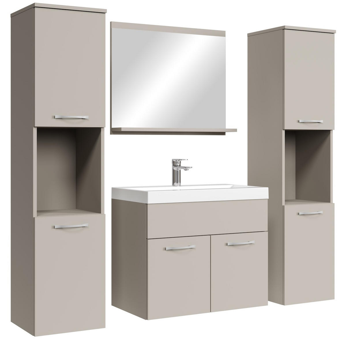 BADMÖBEL-SET Montreal 5 Teile Cashmere - 60 x 35 x 51 cm - Kaschmir, Holz (60/51/35cm) - Badplaats