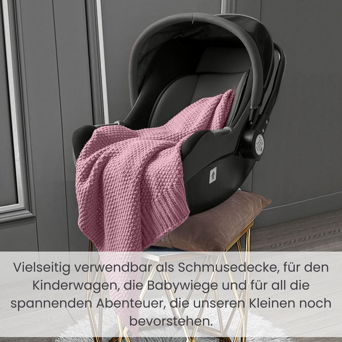 SCHMUSEDECKE 2er Set Strick rosa 70/100 cm - Pink, Textil (70/100cm) - wometo