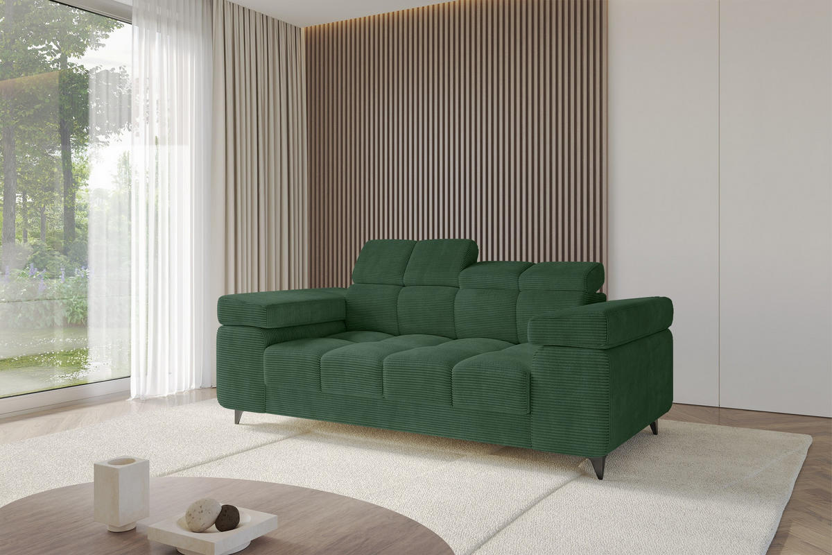 SOFA 2-Sitzer LORD-S1 194x97x90 cm Grün Cord - Grün, Holzwerkstoff/Textil (194/90/97cm) - ALTDECOR