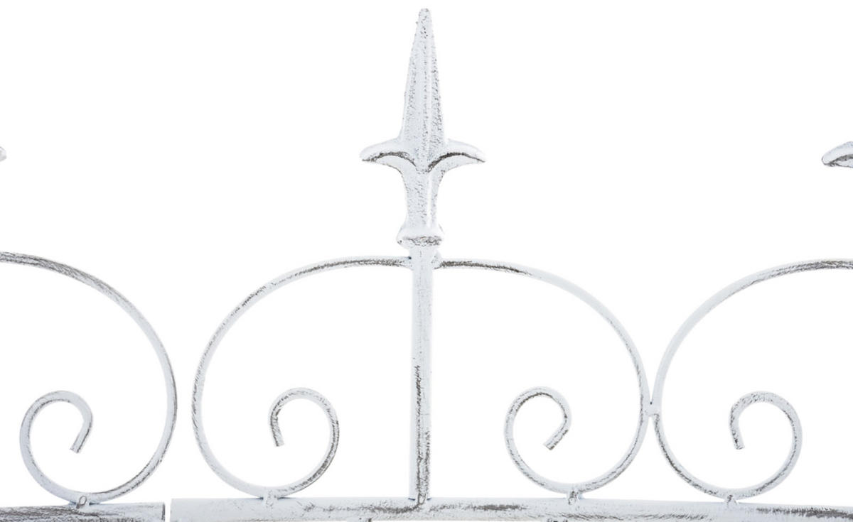 GARTENZAUN Linus 4er Set Antik 124x1x116cm Metall Antik-Weiß Steckzaun - Weiß, Metall (124/116cm) - DELUKE