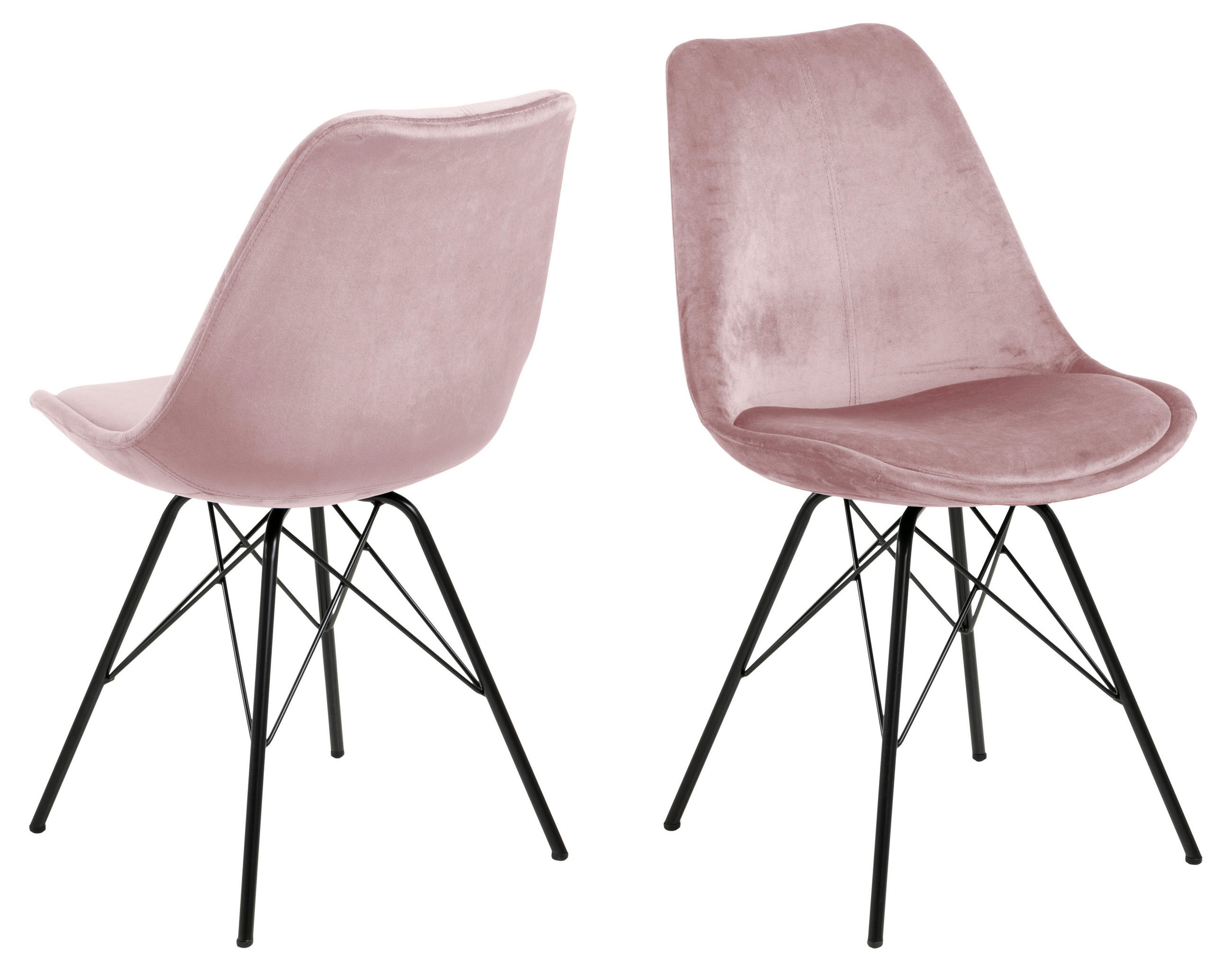 STUHL 2er-Set dusty rose, schwarz - Rosa, Holzwerkstoff (48/86/54cm) - ebuy24