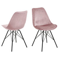 STUHL 2er-Set dusty rose, schwarz - Rosa, Holzwerkstoff (48/86/54cm) - ebuy24