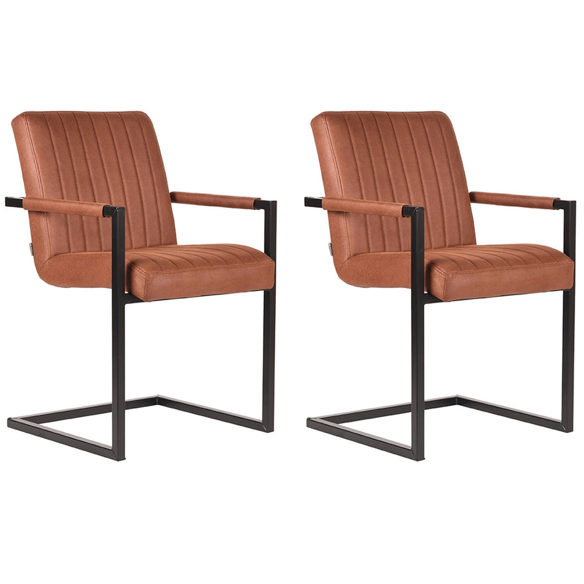 ESSZIMMERSTUHL Milo Braun 55/55/85 cm 2er-Set - Terracotta, Textil (55/85/55cm) - LABEL51
