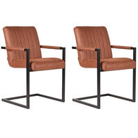 ESSZIMMERSTUHL Milo Braun 55/55/85 cm 2er-Set - Terra cotta, Textil (55/85/55cm) - LABEL51