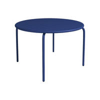 GARTENTISCH rund - D. 110 cm - Metall - Dunkelblau - MIRMANDE von MYLIA - Blau, Metall (110/110/74cm) - Vente-Unique