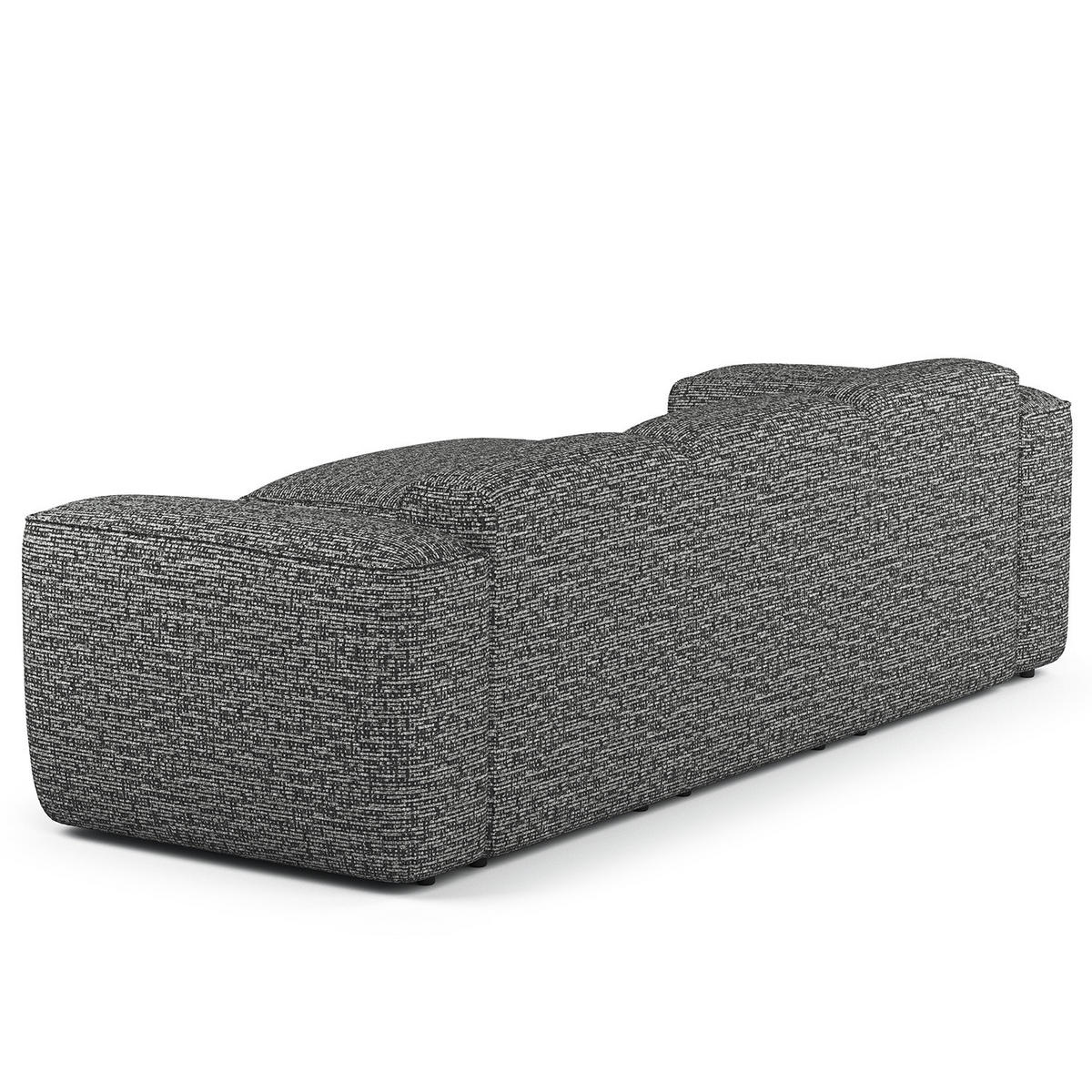 3-SITZER ECKSOFA mit Longchair - Schwarz/Grau, Kunststoff/Textil (251/173cm) - home24