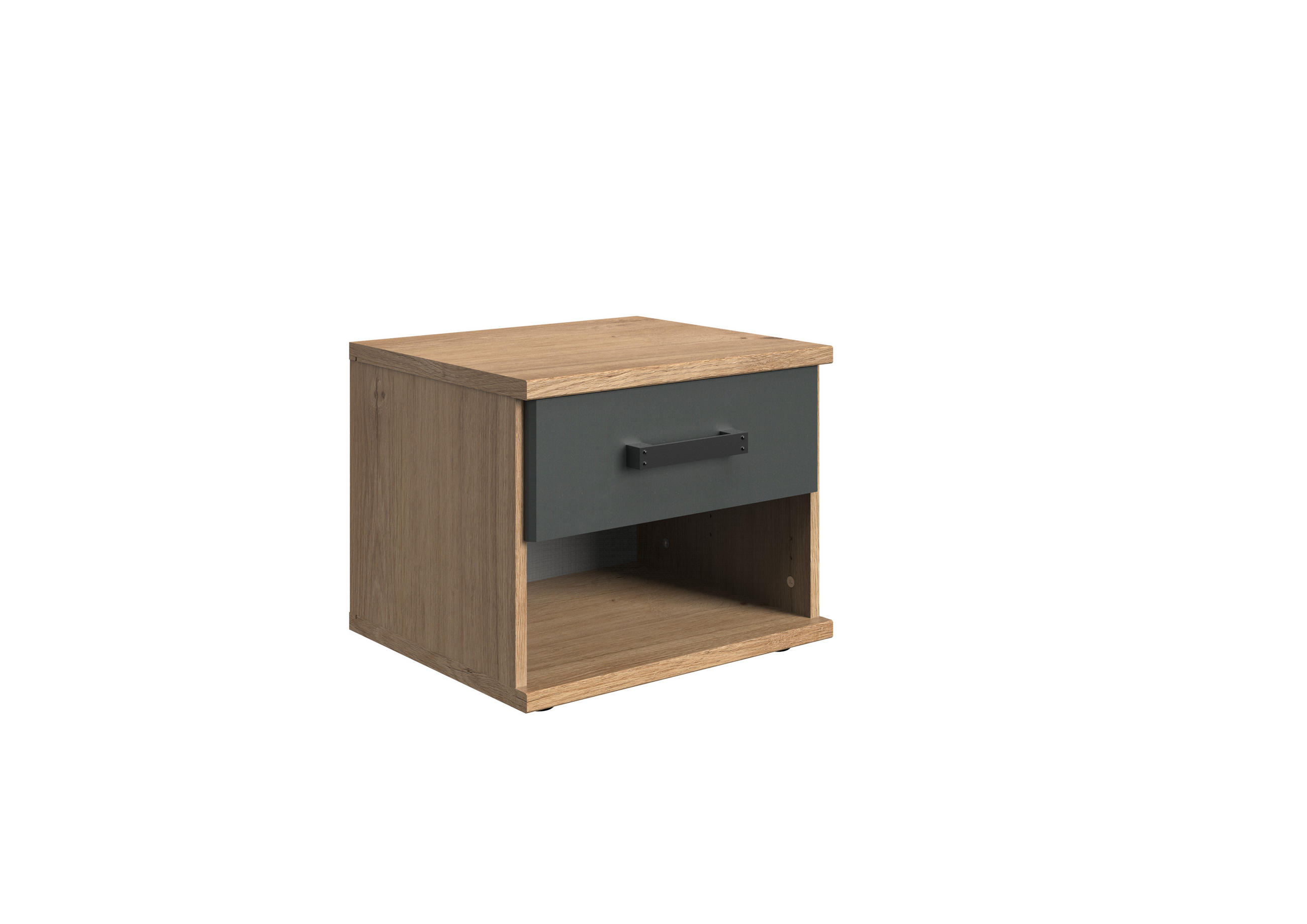 JUGENDZIMMER Liverpool in Plankeneiche und Graphit 7 teilig mit 140er Bett und Schwebetürenschrank - Braun, Holzwerkstoff (120/200/80cm)