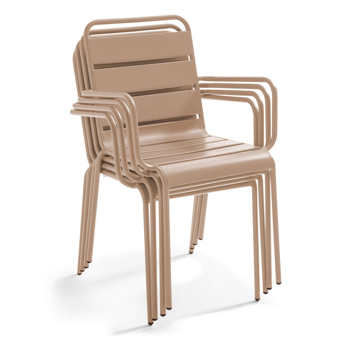 GARTENSET 3-tlg., Taupe - Taupe, Metall - Oviala