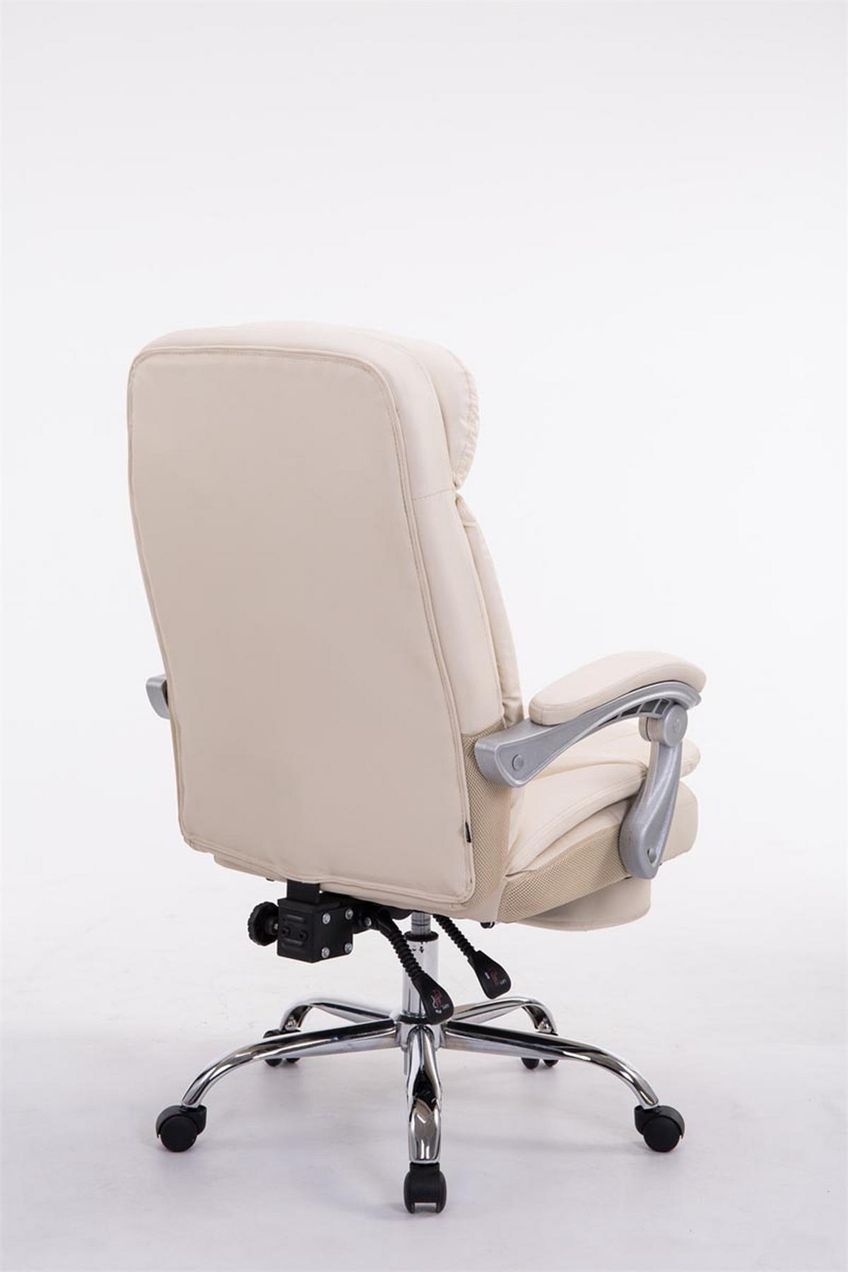 BÜROSTUHL XL Troja, Kunstleder Creme - Creme, Textil/Metall (67/122/67cm) - TPFLiving