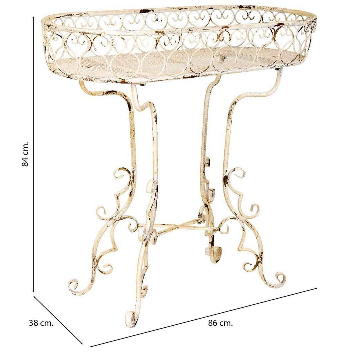 PFLANZENSTÄNDER aus eisen 86x38x84cm - Weiß, Metall (86/84/38cm) - Wanderlust