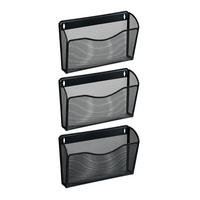 3XZEITSCHRIFTENHALTER - Schwarz, Metall (35.5/22/8.5cm) - Relaxdays