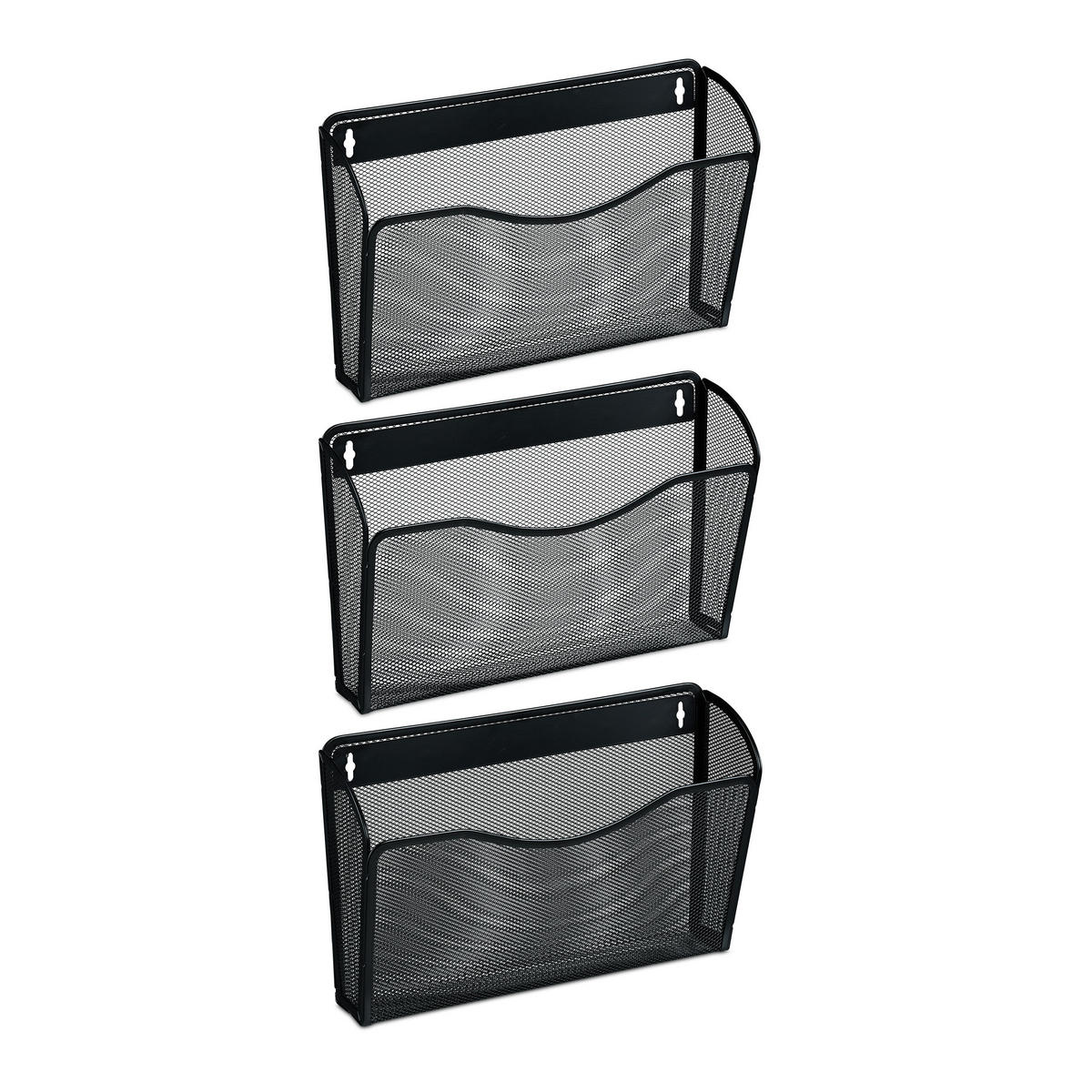 3XZEITSCHRIFTENHALTER - Schwarz, Metall (35.5/22/8.5cm) - Relaxdays