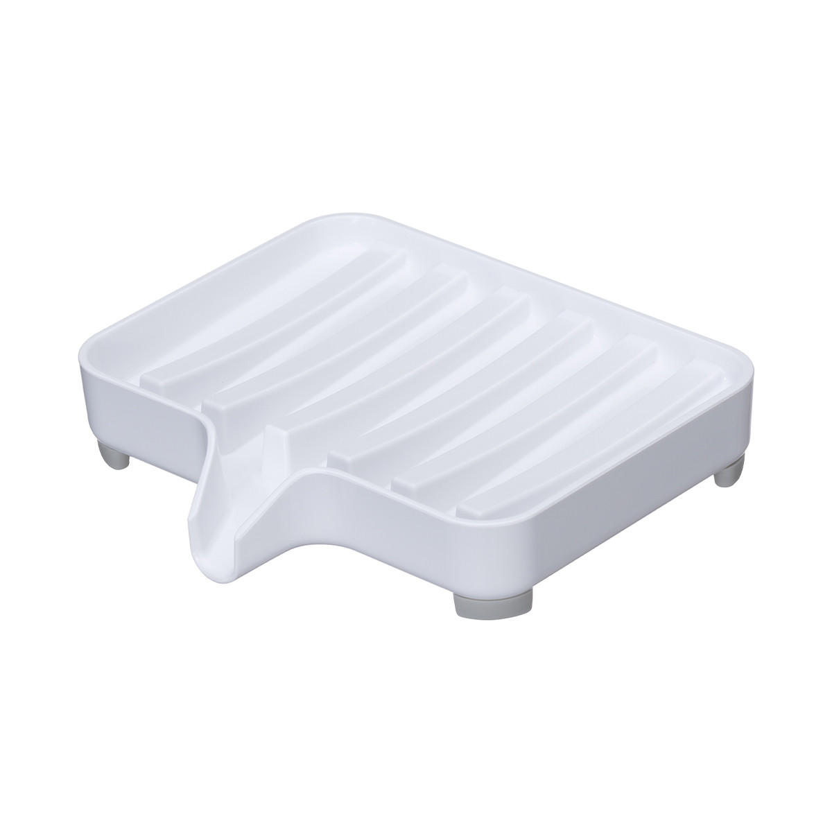 SEIFENSCHALE mit Gießschnabel weiß - L11 cm - Weiß, Kunststoff (10/2/11cm) - Calicosy