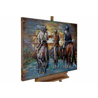 HOLZBILD Braun 100/75 cm - Braun, Holz/Metall (4.6/75cm) - KUNSTLOFT