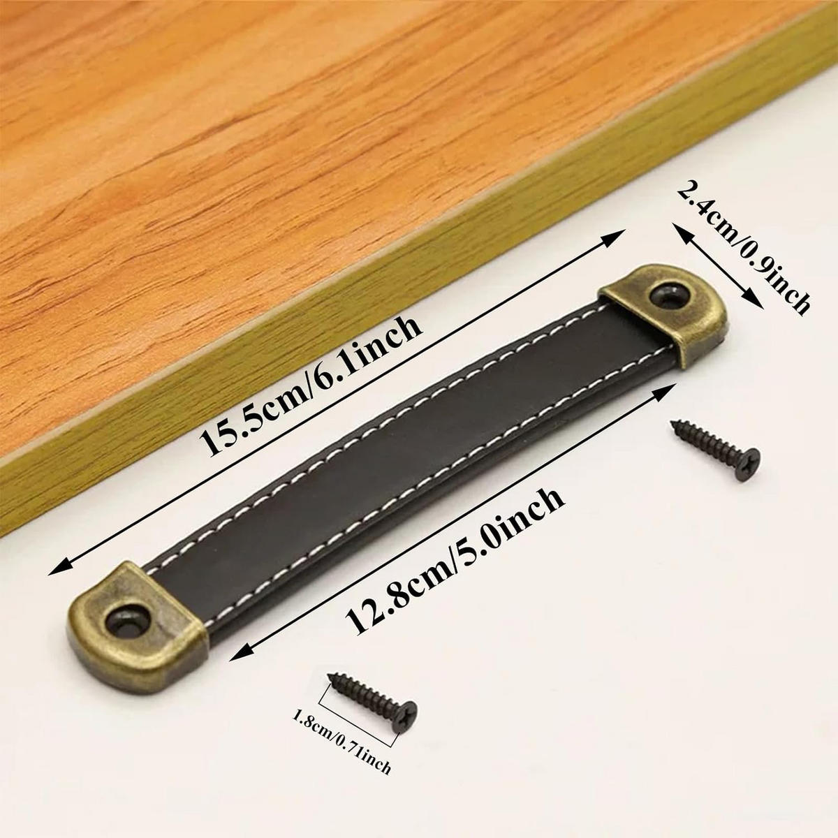 MÖBELGRIFF , 6 Ledermöbelgriffe - Schwarz, Leder (2.4/0.8/19cm) - BELZ