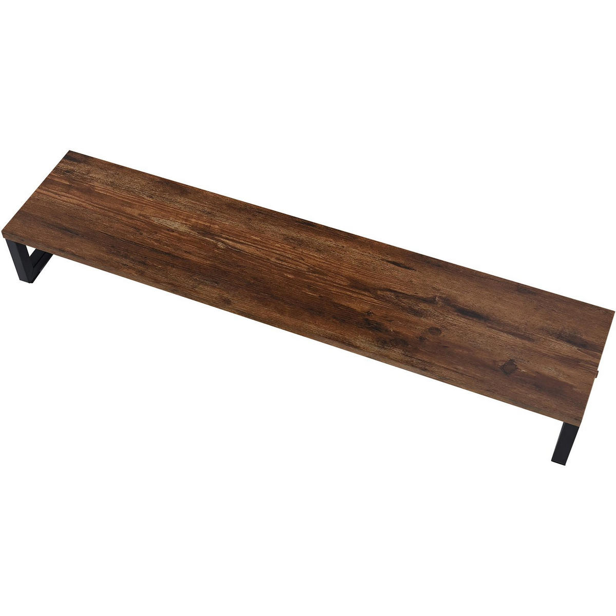 SCHREIBTISCHAUFSATZ Holzoptik Metall Dunkelbraun Schwarz Monitorablage 90x20x10 cm - Dunkelbraun/Schwarz, Holzwerkstoff/Metall (20/90/10cm) - Begryf