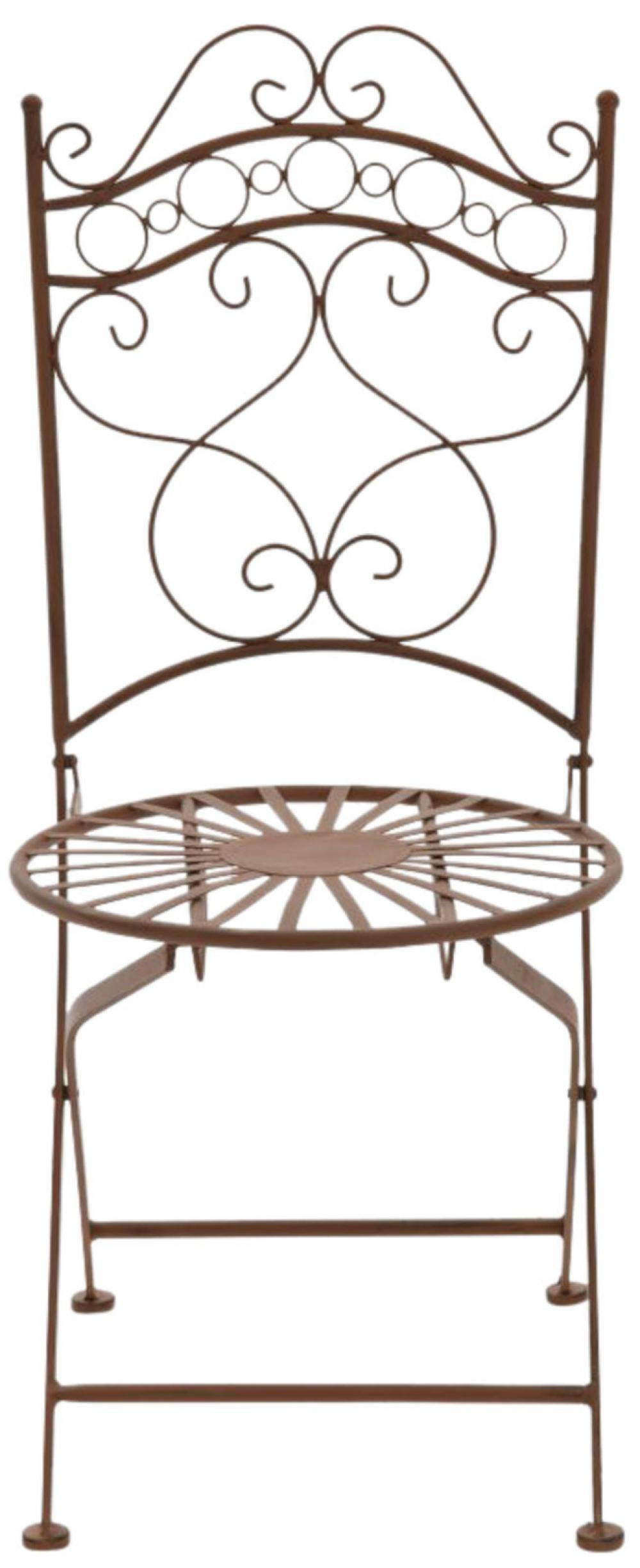 GARTENKLAPPSTUHL 2er Set Metall antik braun - Braun, Metall (40/92/50cm) - CLP