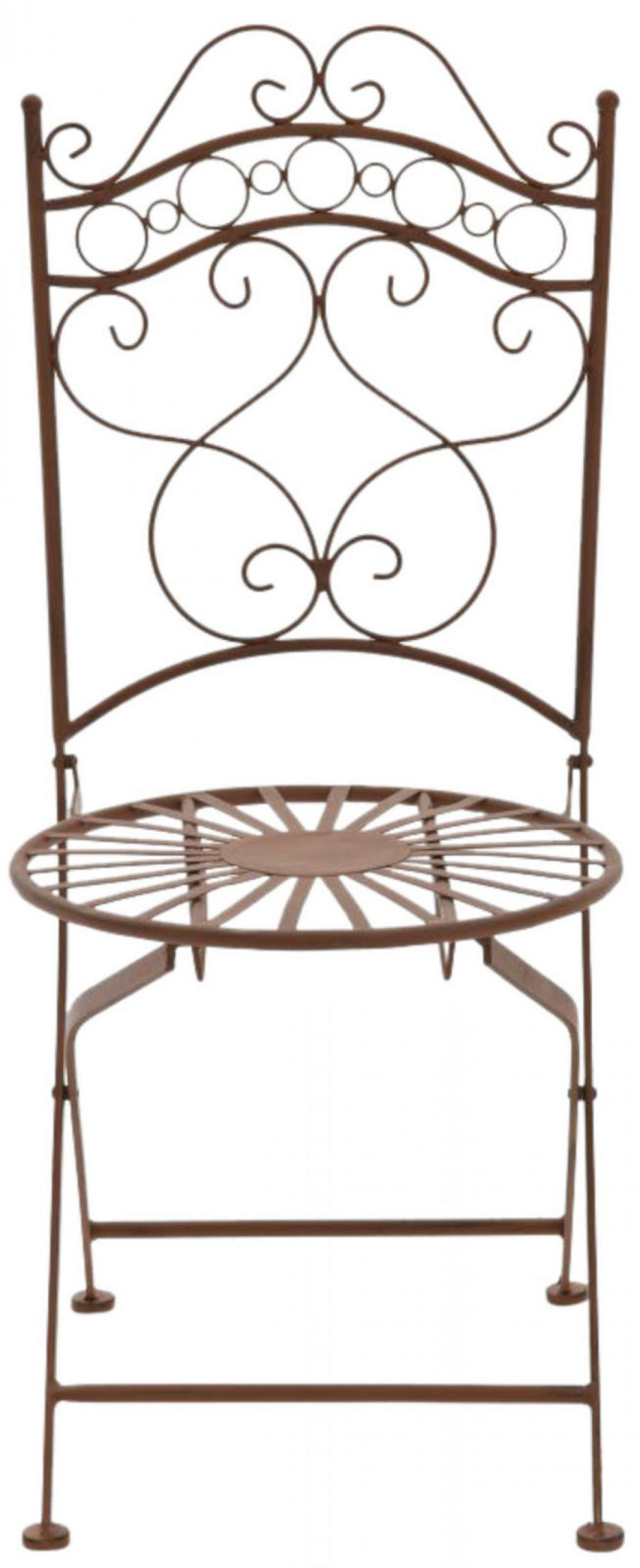 GARTENKLAPPSTUHL 2er Set Metall antik braun - Braun, Metall (40/92/50cm) - CLP