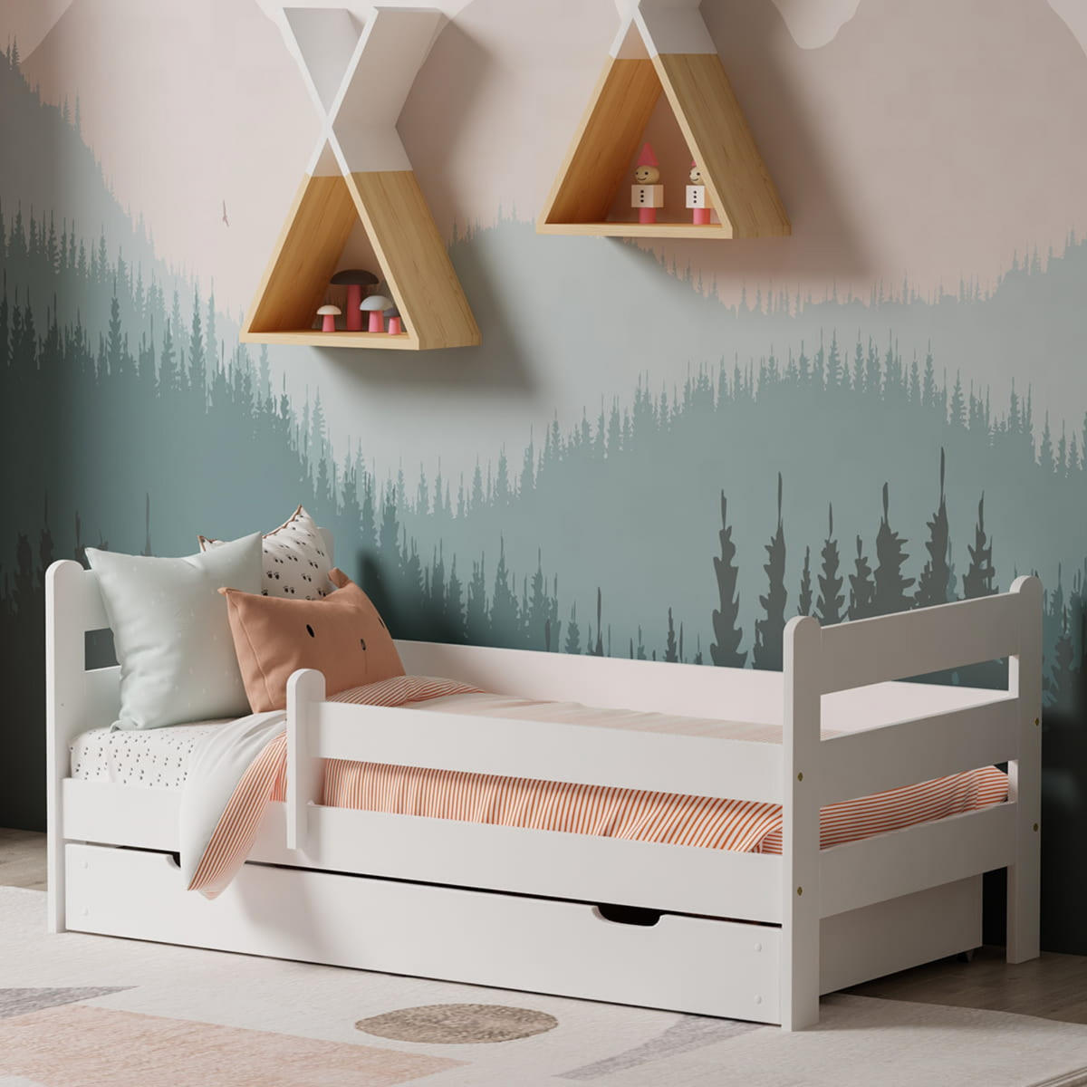 KINDERBETT 80x160 cm mit Schublade in Weiß - Weiß, Holz (80/160cm) - Kids Collective