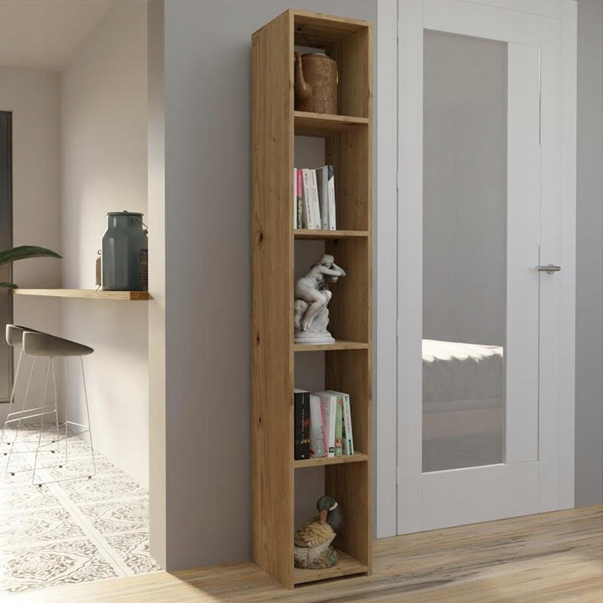 BÜCHERREGAL 180 EX3 Artisan Eiche 30/30/180 cm - Eiche Artisan, Holzwerkstoff (30/180/30cm) - Matkam Möbel