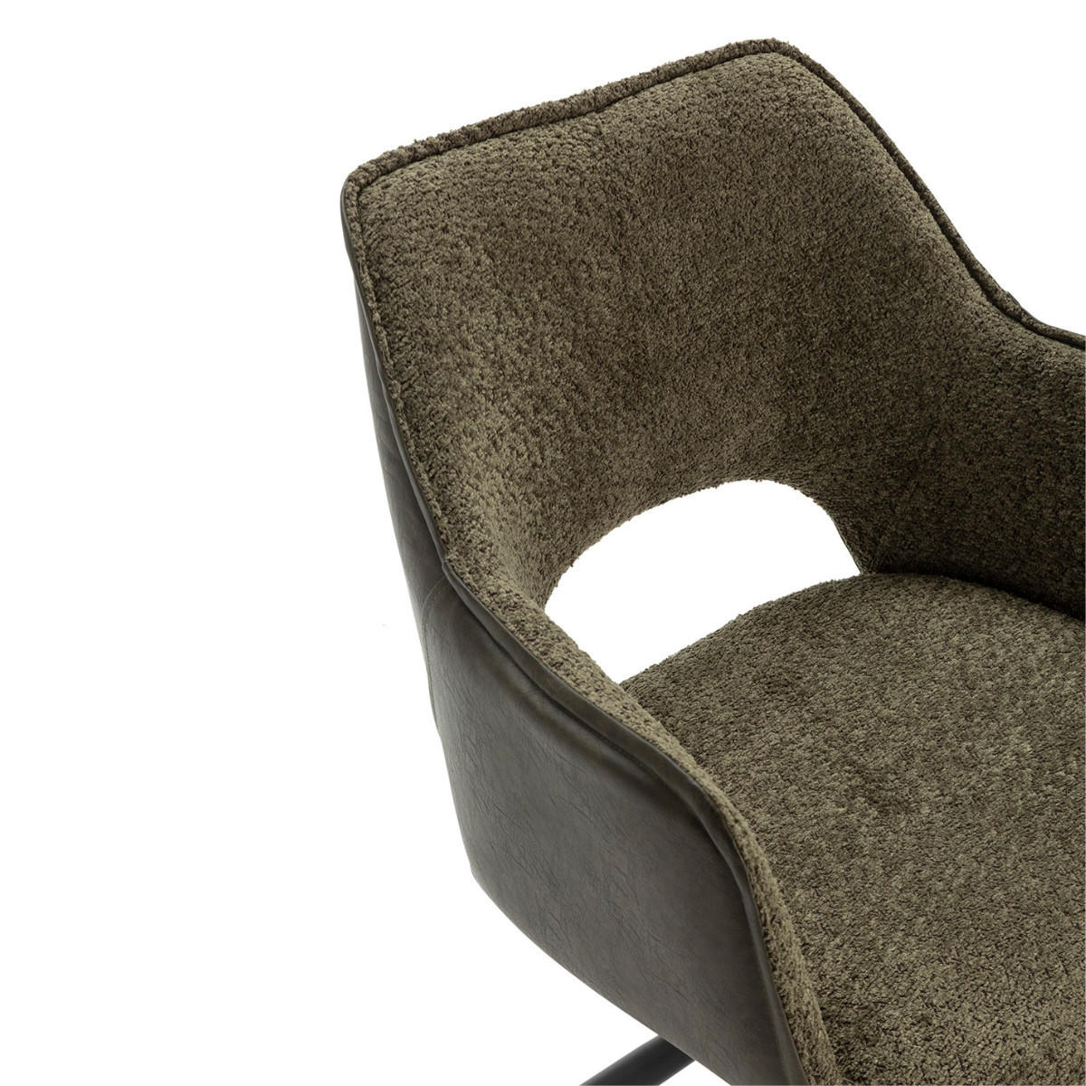 SESSEL (Set aus 2) aus stoff mit schwarzen metallbeinen - mariel 62/60/47 cm - Grün, Textil (62/47/60cm) - Calicosy