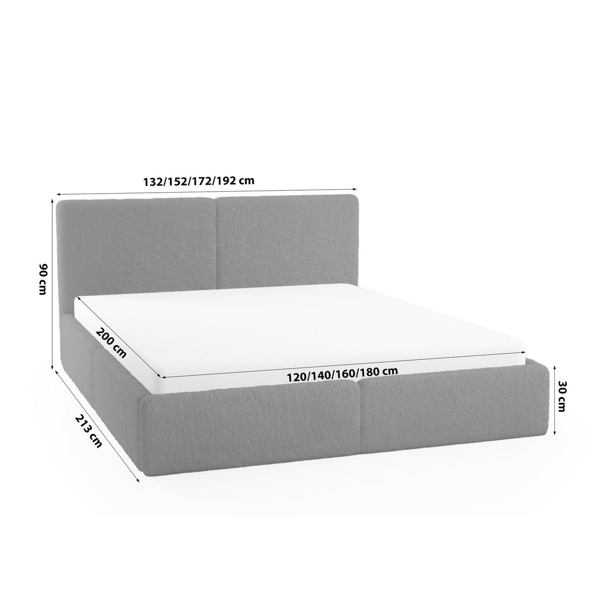 POLSTERBETT Toreira Slim 140x200 cm Grau - Grau, Holz/Textil (140/200cm) - Fedve