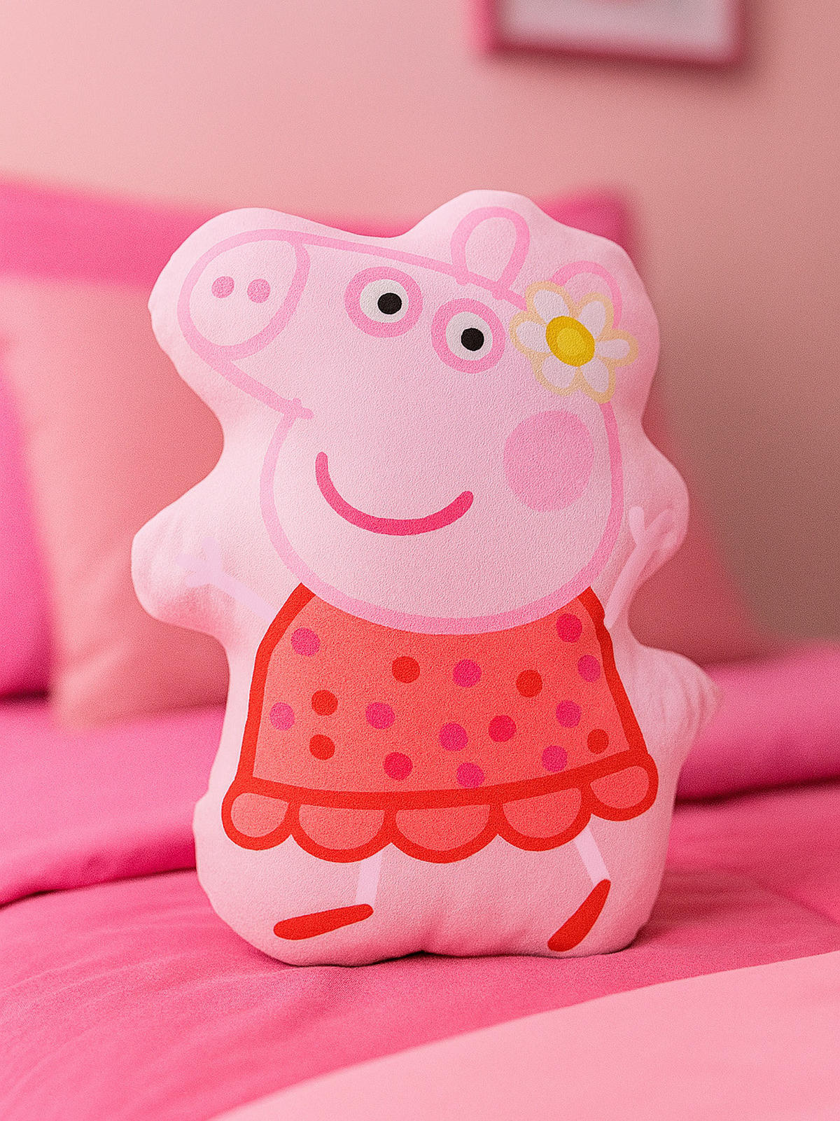 KINDERKISSEN Peppa Wutz Peppa Pig Rosa 37 x 26 cm - Rosa, Textil (37/26cm) - United Labels