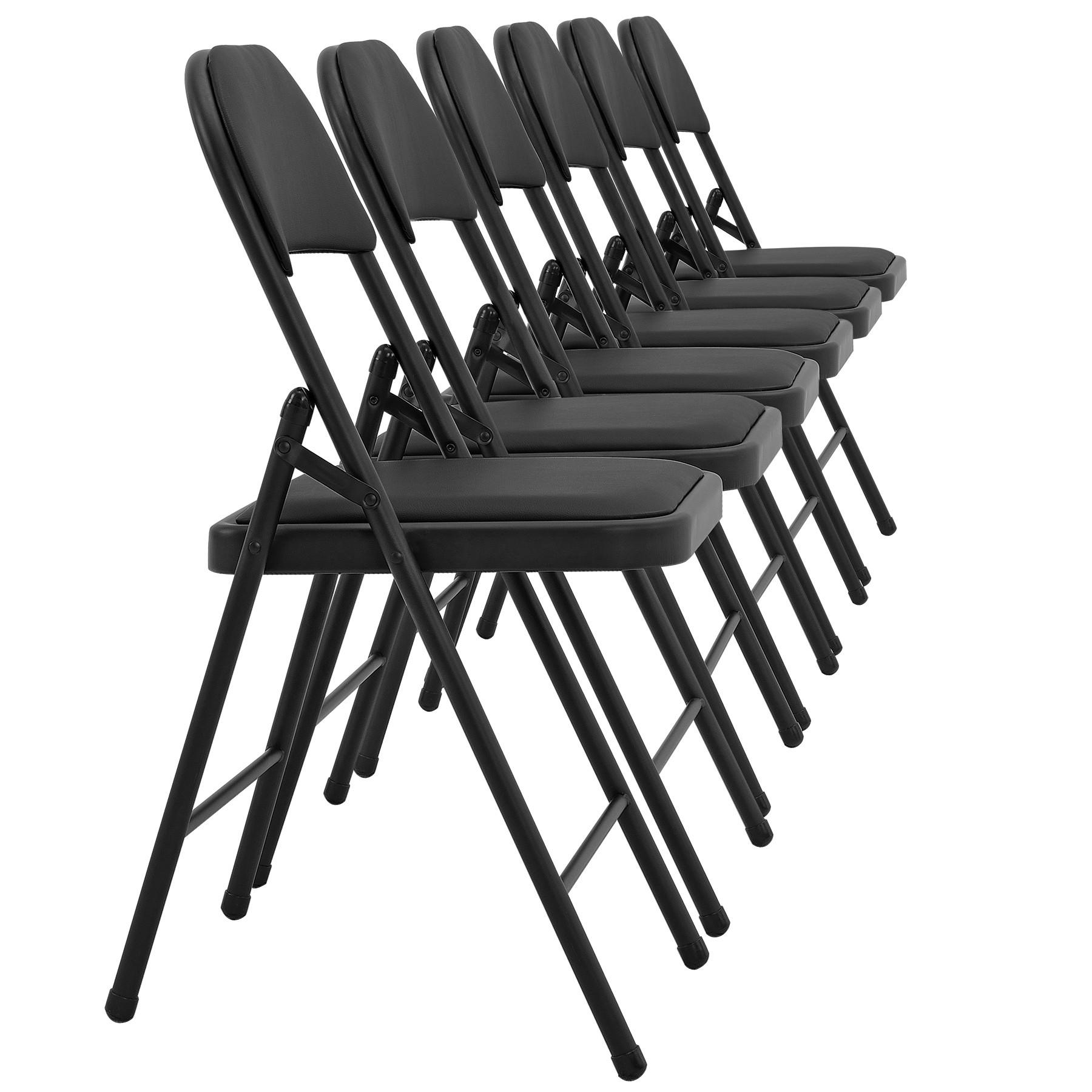 STUHL-SET 6 TLG. - Schwarz, Kunststoff/Metall (46/80/50cm) - pro.tec