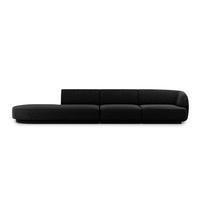 LINKES-SOFA Miley aus Chenille-Stoff schwarz 4 Sitzplätze - Schwarz, Textil (90/70/323cm) - Micadoni