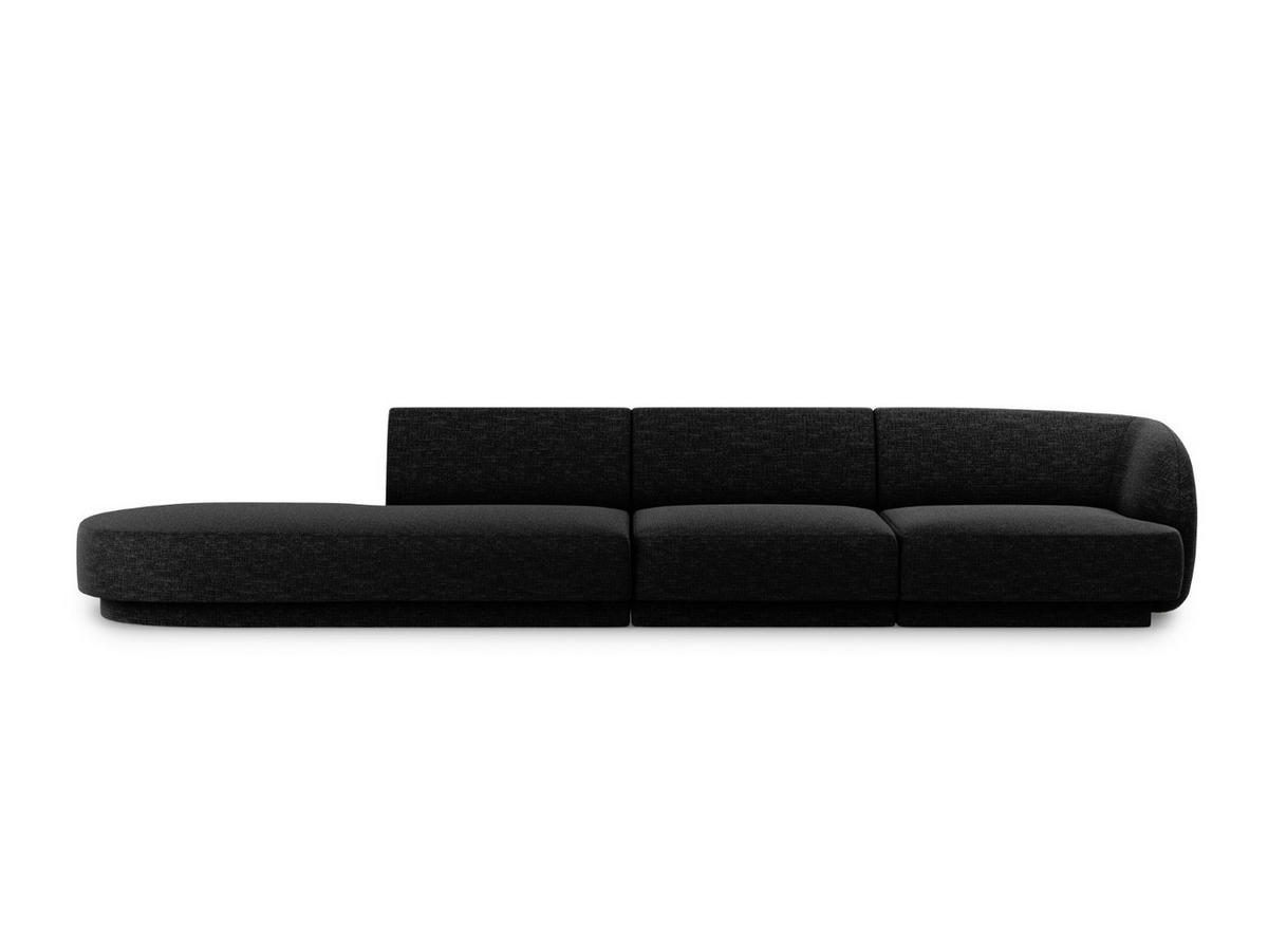 LINKES-SOFA Miley aus Chenille-Stoff schwarz 4 Sitzplätze - Schwarz, Textil (90/70/323cm) - Micadoni