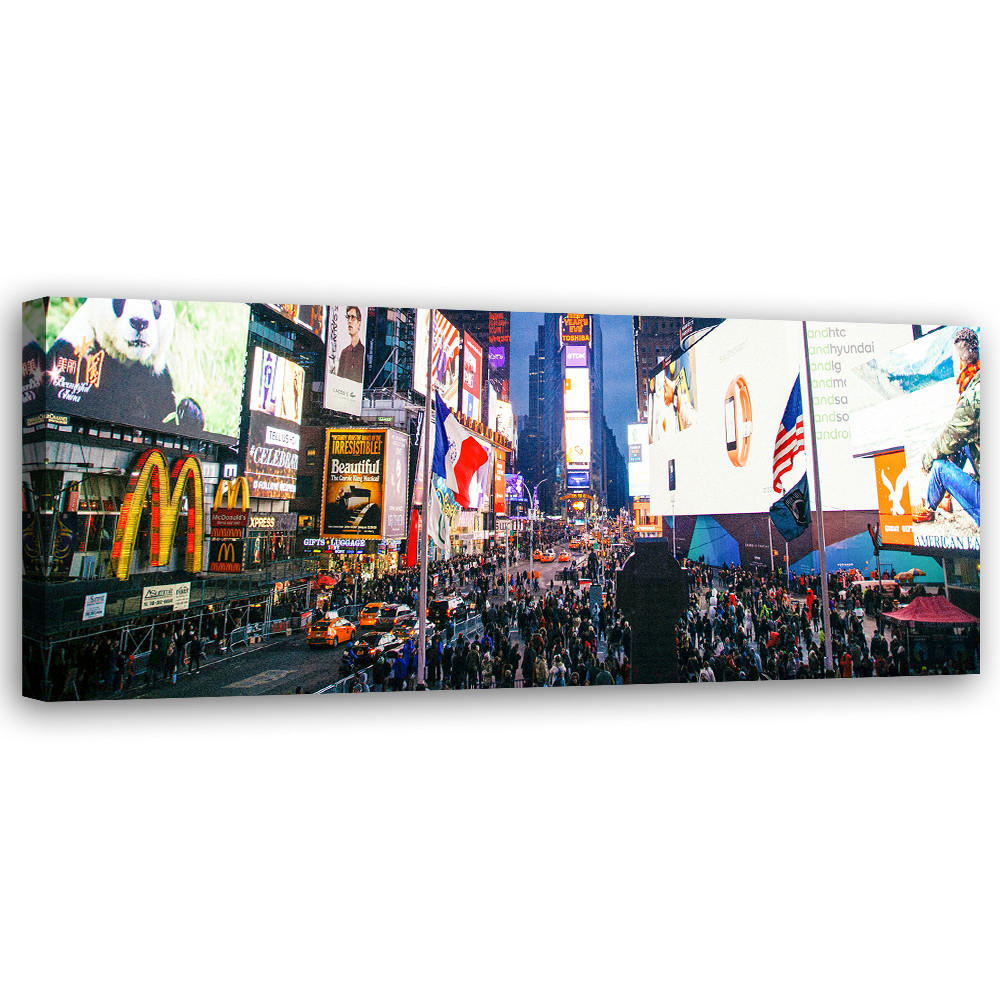 WANDBILD times square new york - Multicolor, Textil (90/30cm) - Feeby