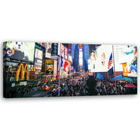 WANDBILD times square new york - Multicolor, Textil (90/30cm) - Feeby