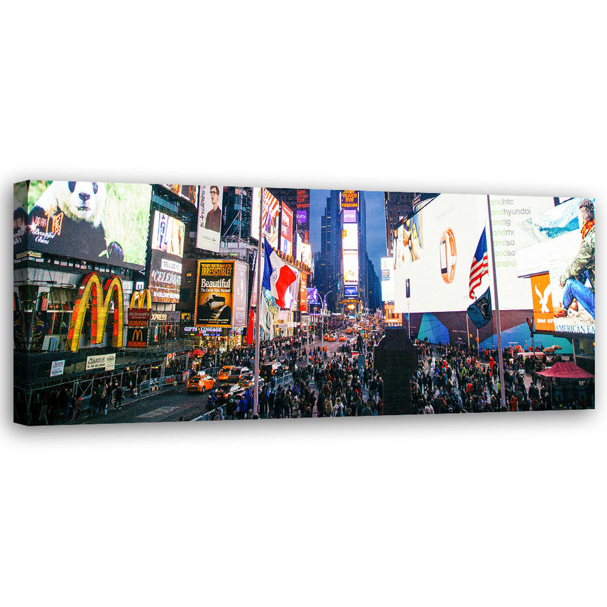 WANDBILD times square new york - Multicolor, Textil (90/30cm) - Feeby