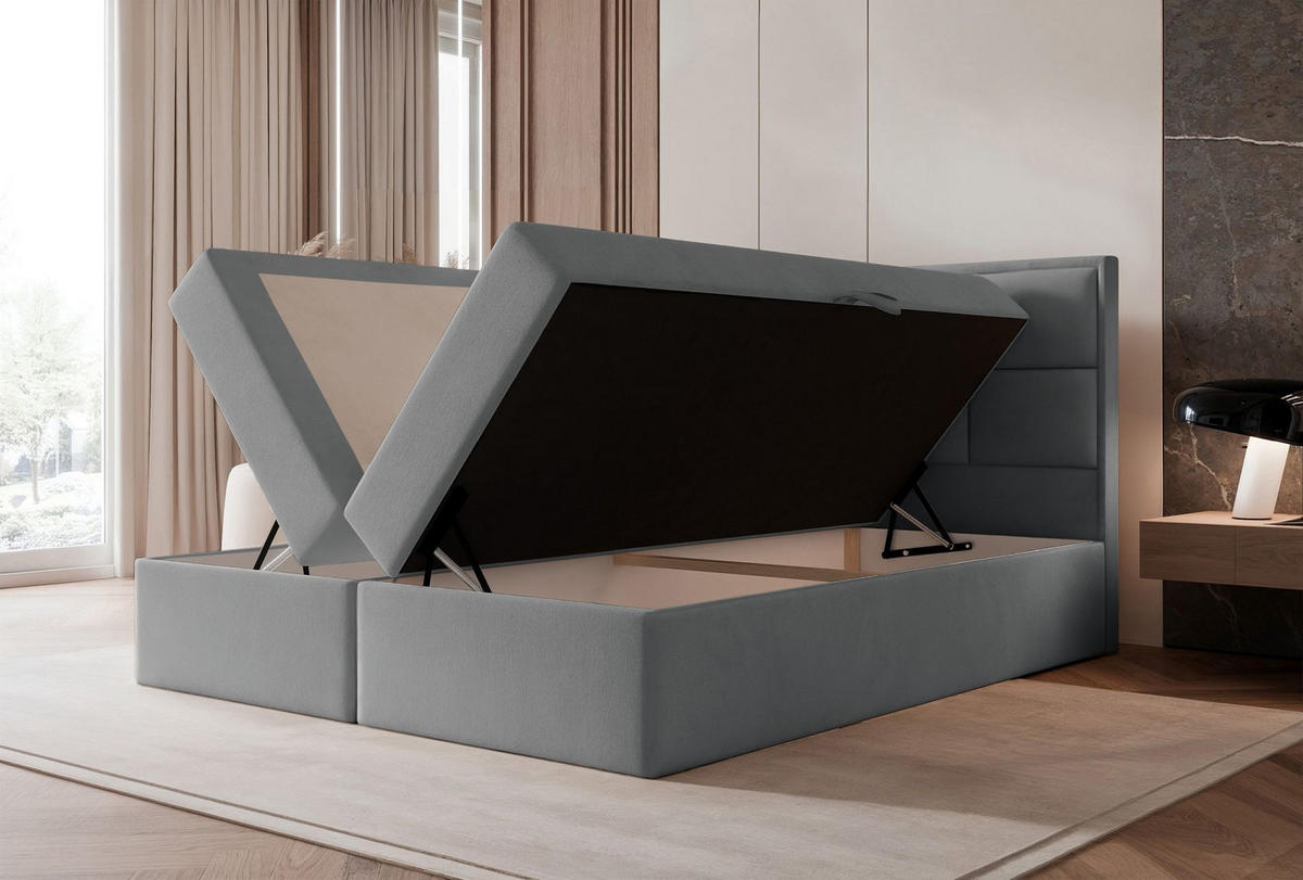 BOXBETT Silensio Grau Samt 140x200 cm - Grau, Textil (140/200cm) - Selsey