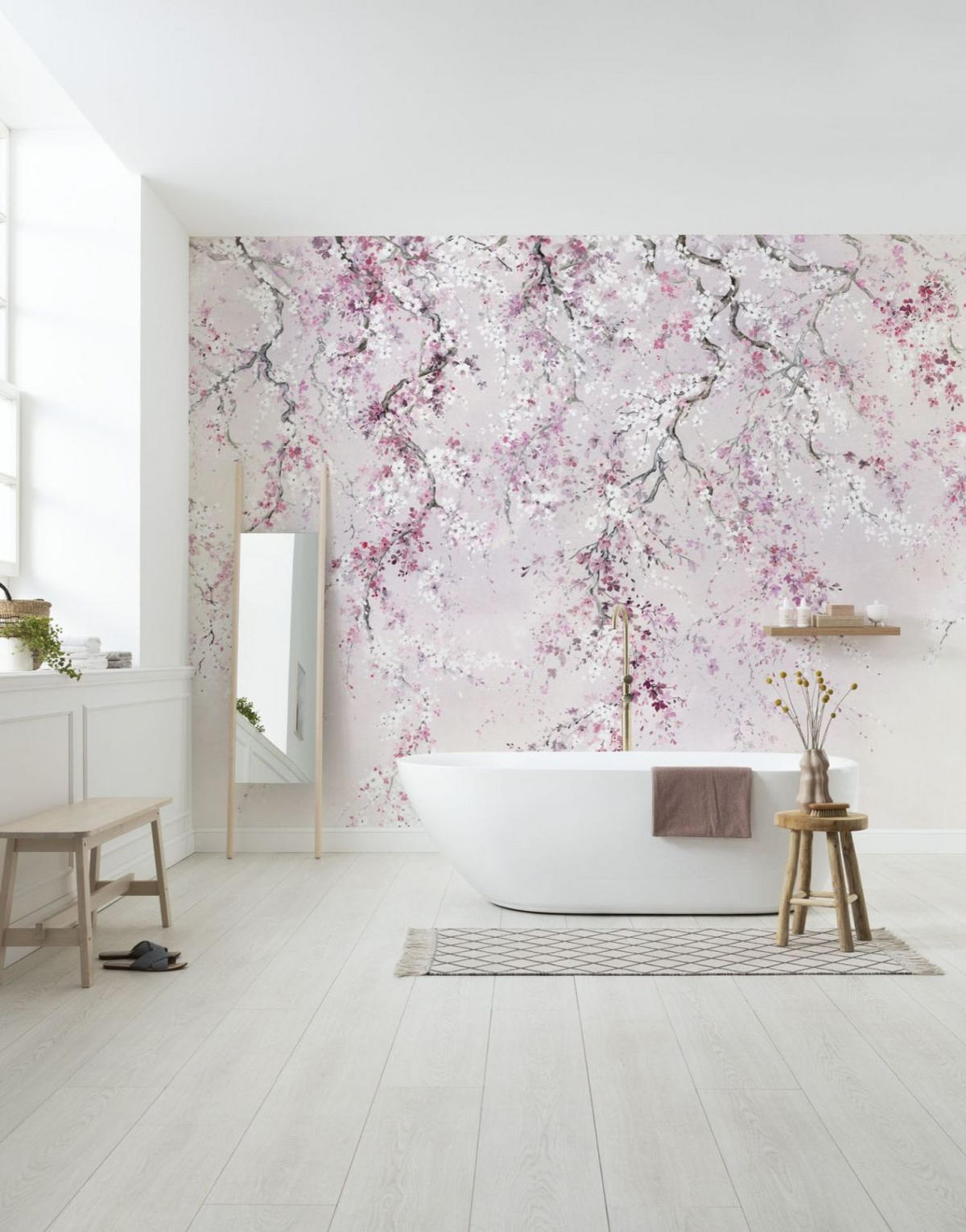 FOTOTAPETE Kirschblüten 300 x 280 cm - Pink, Papier (300/280cm) - Sanders & Sanders