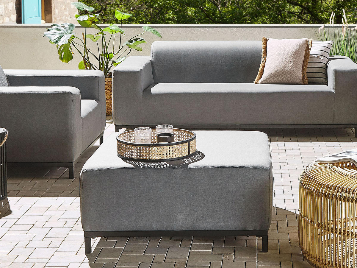 OTTOMANE Rovigo 83/83/38 cm - Grau, Kunststoff/Textil (83/38/83cm) - Beliani