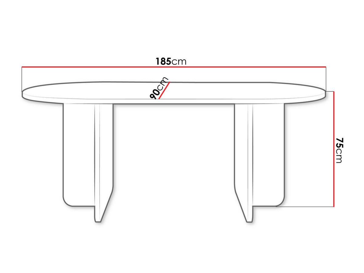 ESSTISCH Xuala - Nussbaumfarben, Holzwerkstoff (185/90/75cm) - MIRJAN24