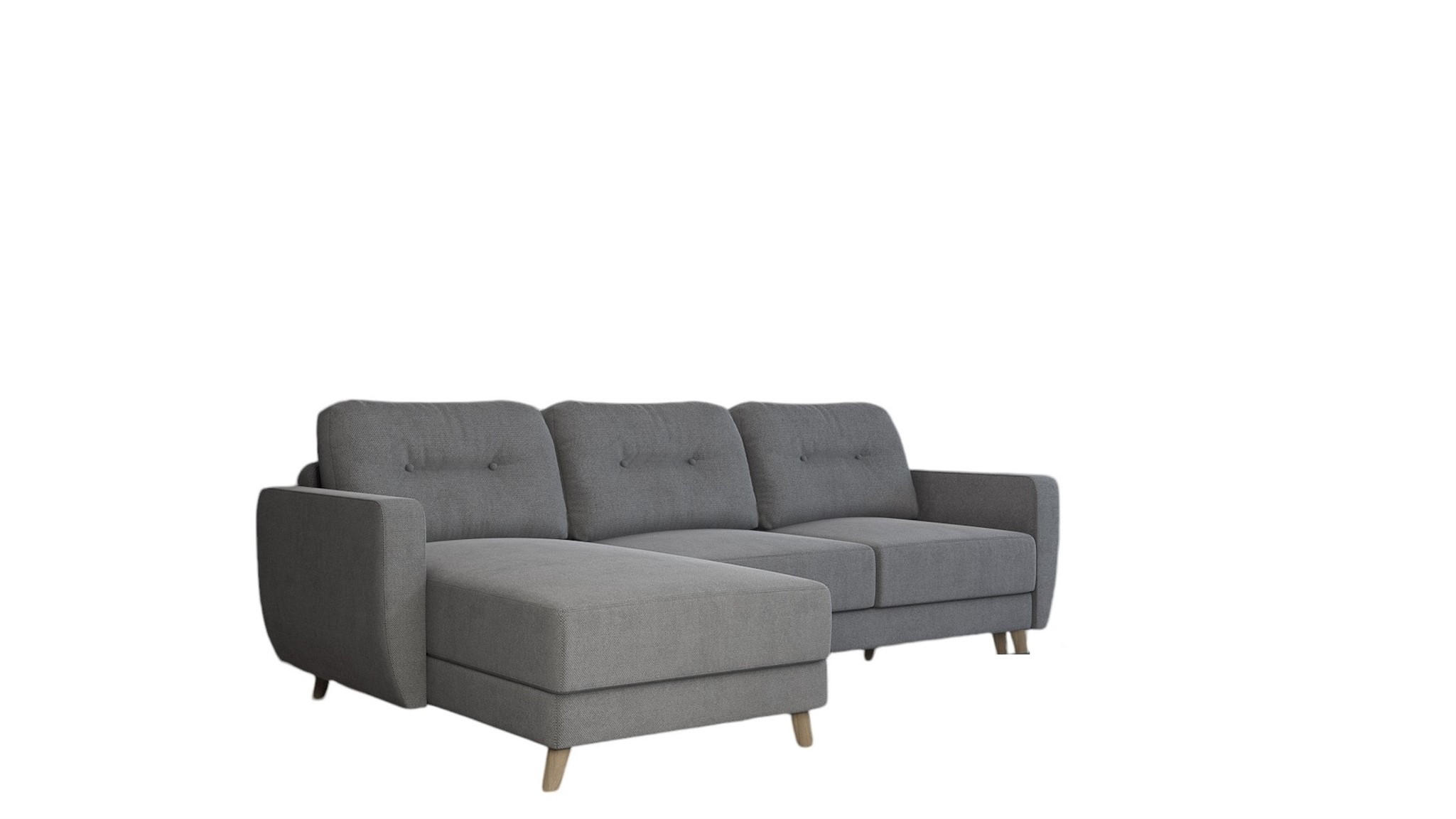 ECKSOFA Marlies In Sawana - Grau, Holzwerkstoff/Textil (233/140cm) - Fun Möbel