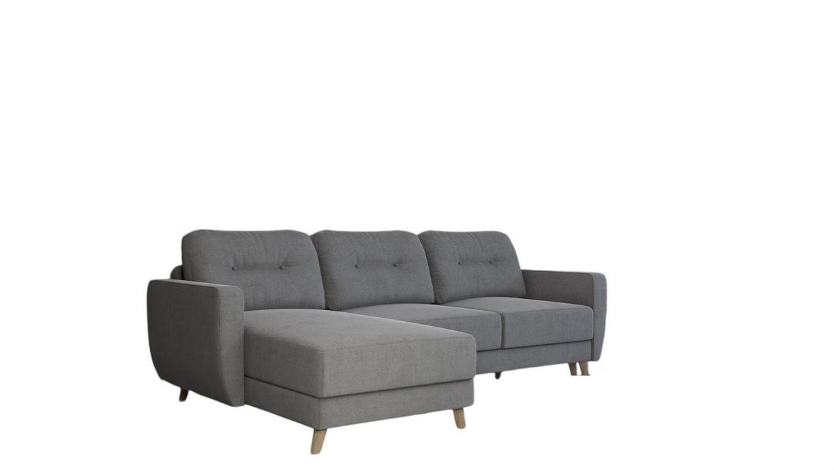 ECKSOFA Marlies In Sawana - Grau, Holzwerkstoff/Textil (233/140cm) - Fun Möbel