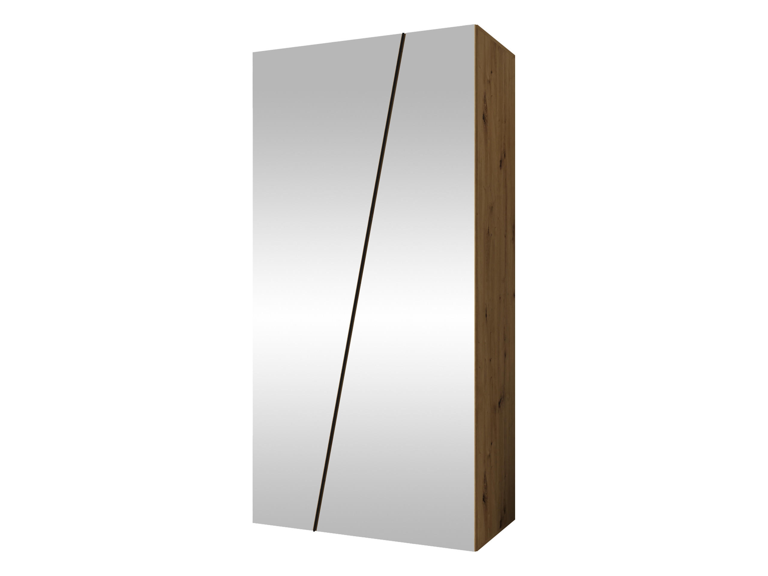 DREHTÜRENSCHRANK Zen 2L 100 cm - Schwarz/Eiche Artisan, Holzwerkstoff/Kunststoff (100/202/50cm) - MIRJAN24
