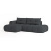 ECKSOFA FLUMA L-S Graphitfarben Geflochtener Stoff mit Schlaffunktion - Graphitfarben, Holz (274/165cm) - MASSENO