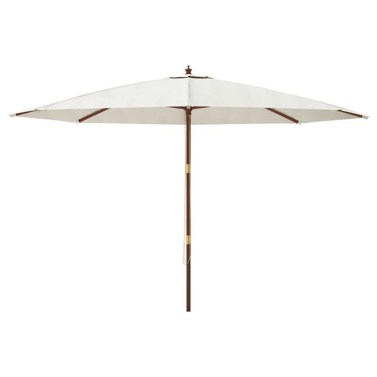 SONNENSCHIRM Mit Holzmast Sandfarben 400/273 Cm - Weiß, Holz (400/400cm) - vidaXL