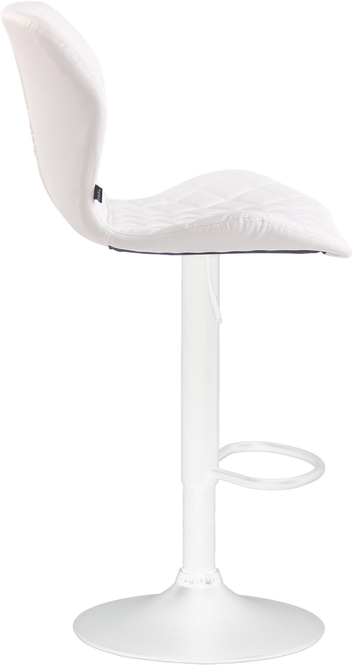 BARHOCKER Cora, Gestell weiß, Kunstleder Weiß - Weiß, Kunststoff/Textil (47/100/51cm) - TPFLiving