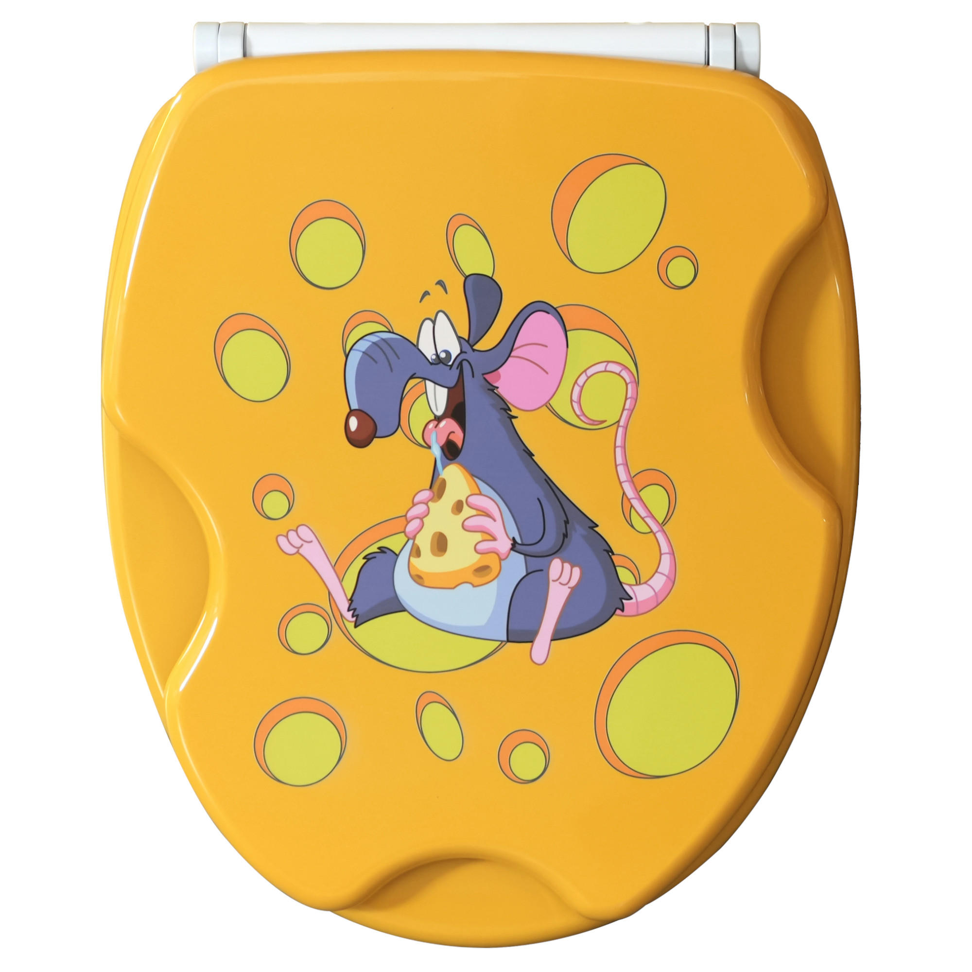 WC-SITZ mit Absenkautomatik & Top Fix Cheesy - Gelb, Holzwerkstoff (37.7/5.5/48cm) - Sanilo